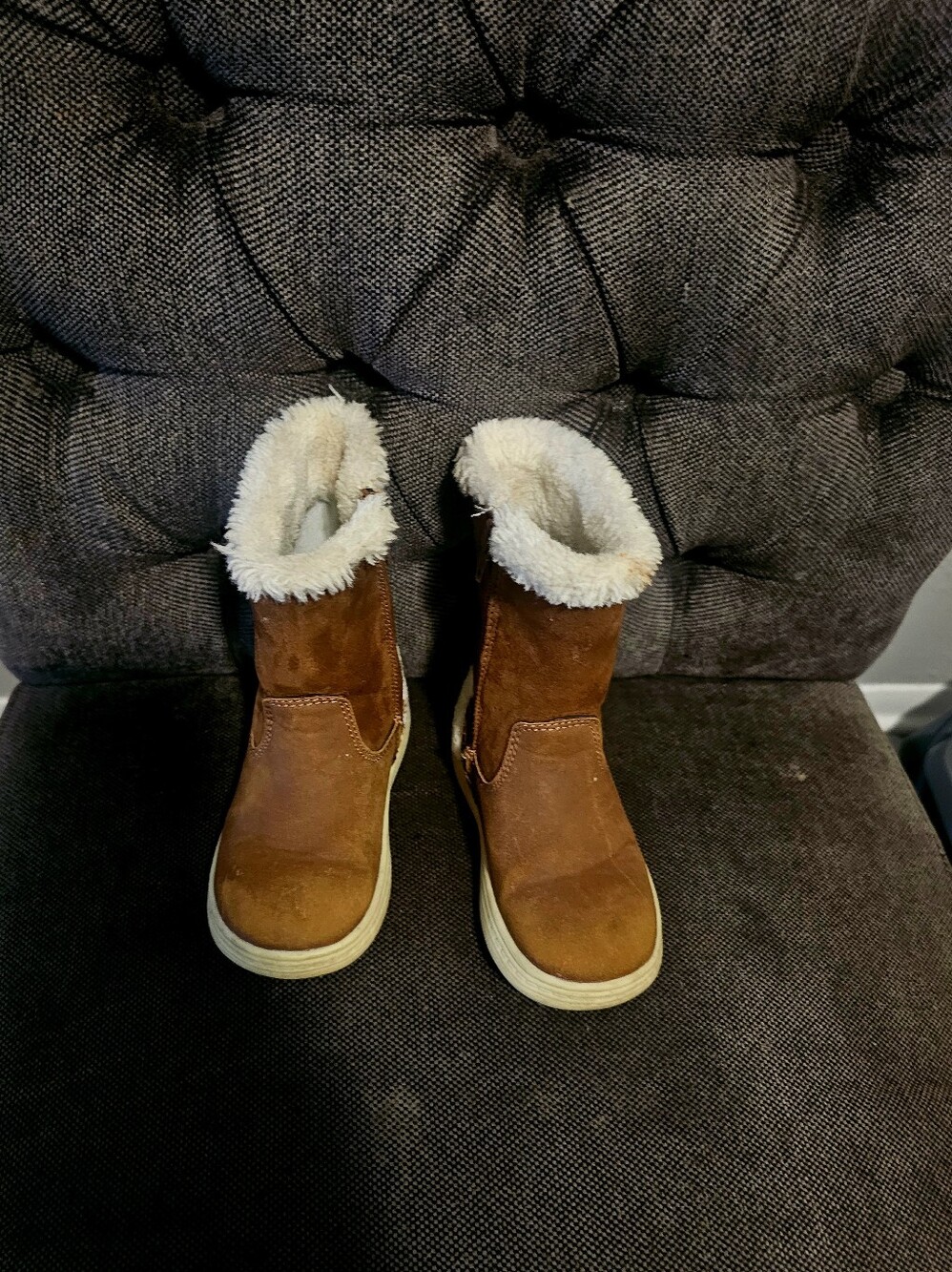 FA Brown Faux-Suede Kids' Shearling Lined Boot